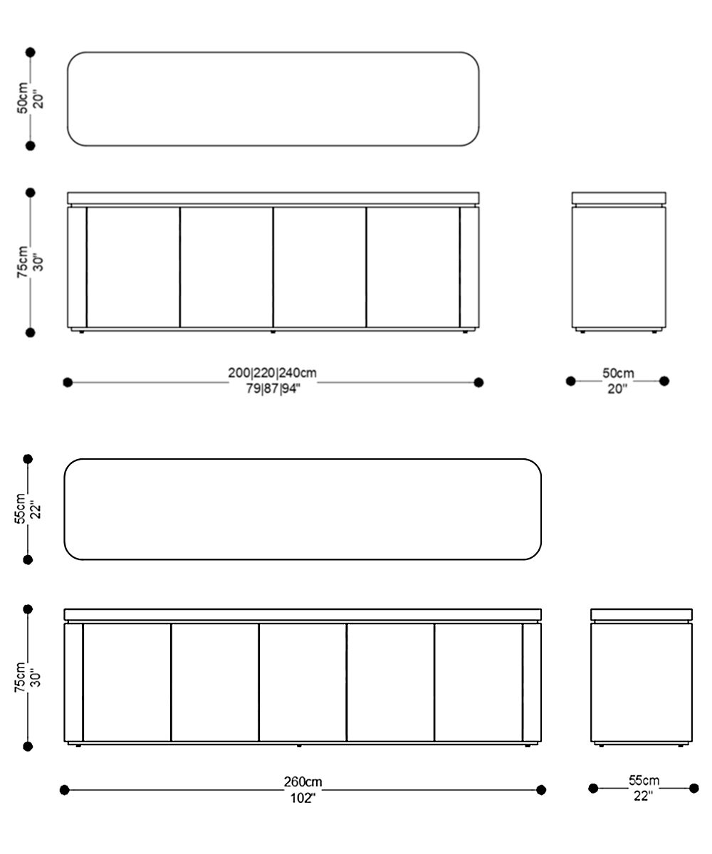 Image of the complete dimensions of the product